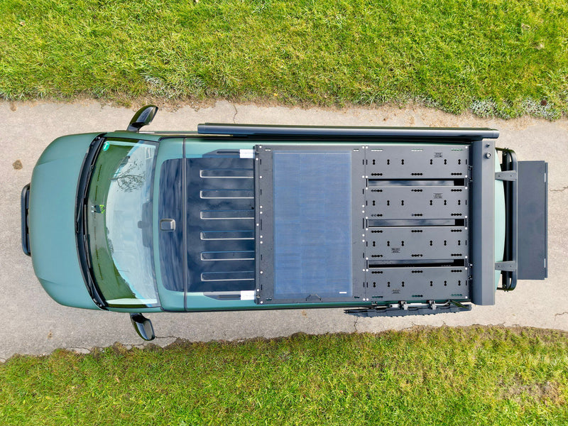 Laden Sie das Bild in Galerie -Viewer, Rolling Space Dachträger + Solar VW T5 T6 T6.1 California | SpaceRack