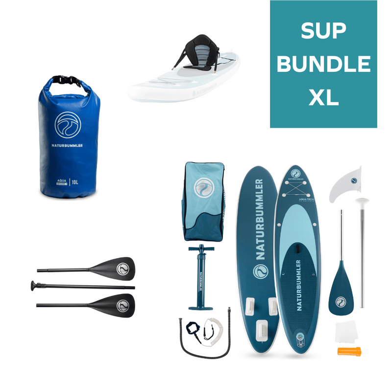 Laden Sie das Bild in Galerie -Viewer, Naturbummler SUP Bundle XL – Komplett-Paket für Stand-up-Paddling