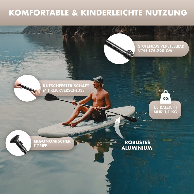 Laden Sie das Bild in Galerie -Viewer, Naturbummler Doppelpaddel für SUP & Kajak – 2-in-1 Paddel-Set