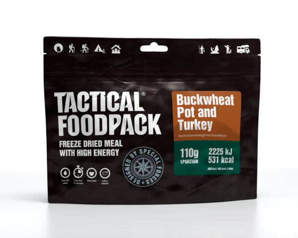 Laden Sie das Bild in Galerie -Viewer, TACTICAL FOODPACK Buchweizeneintopf mit Putenfleisch 110g