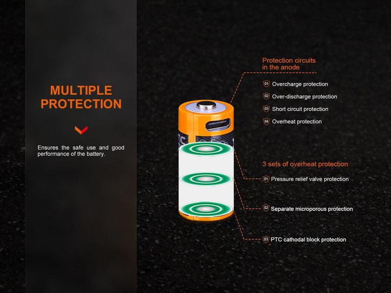 Laden Sie das Bild in Galerie -Viewer, Fenix ARB-L16-800UP – Wiederaufladbarer USB-Akku (800 mAh)