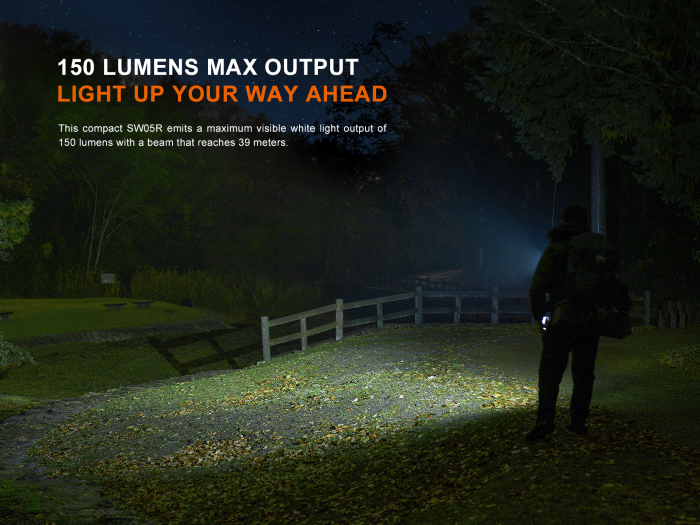 Laden Sie das Bild in Galerie -Viewer, Fenix SW05R-RED kompakte Taschenlampe mit weißem und rotem Licht, 150 Lumen (Weißlicht)