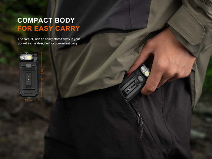 Laden Sie das Bild in Galerie -Viewer, Fenix SW05R-RED kompakte Taschenlampe mit weißem und rotem Licht, 150 Lumen (Weißlicht)