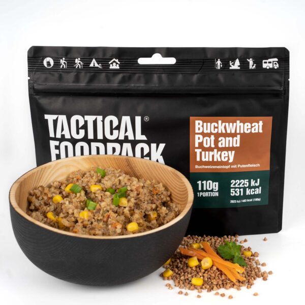 Laden Sie das Bild in Galerie -Viewer, TACTICAL FOODPACK Buchweizeneintopf mit Putenfleisch 110g
