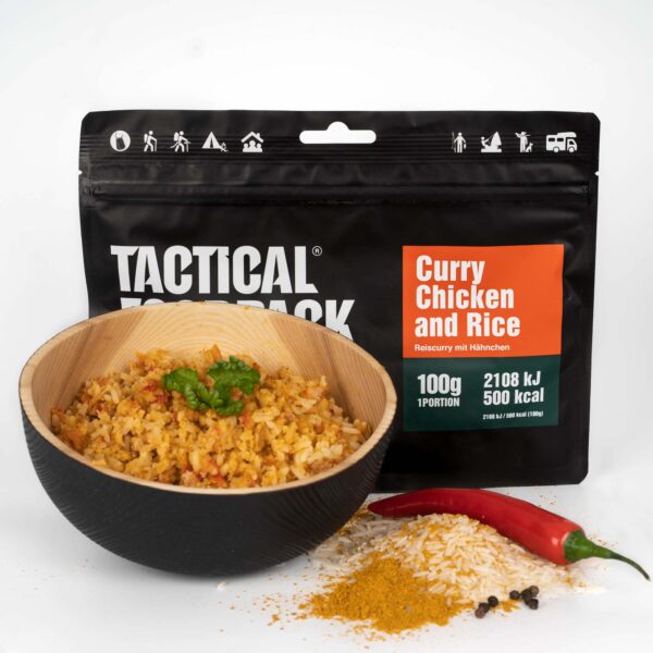 Laden Sie das Bild in Galerie -Viewer, TACTICAL FOODPACK Reiscurry mit Hähnchen 100g