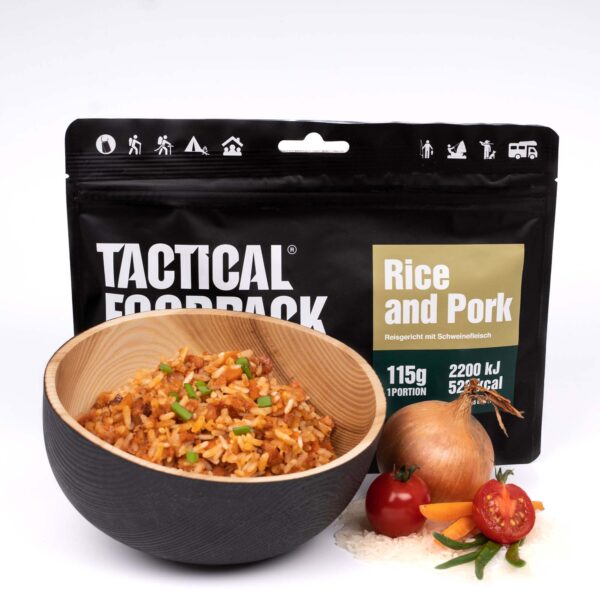 Laden Sie das Bild in Galerie -Viewer, TACTICAL FOODPACK Reisgericht mit Schweinefleisch 115g