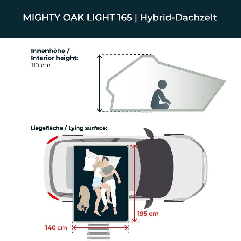 Laden Sie das Bild in Galerie -Viewer, Leichtbau Hybrid-Dachzelt MIGHTY OAK LIGHT