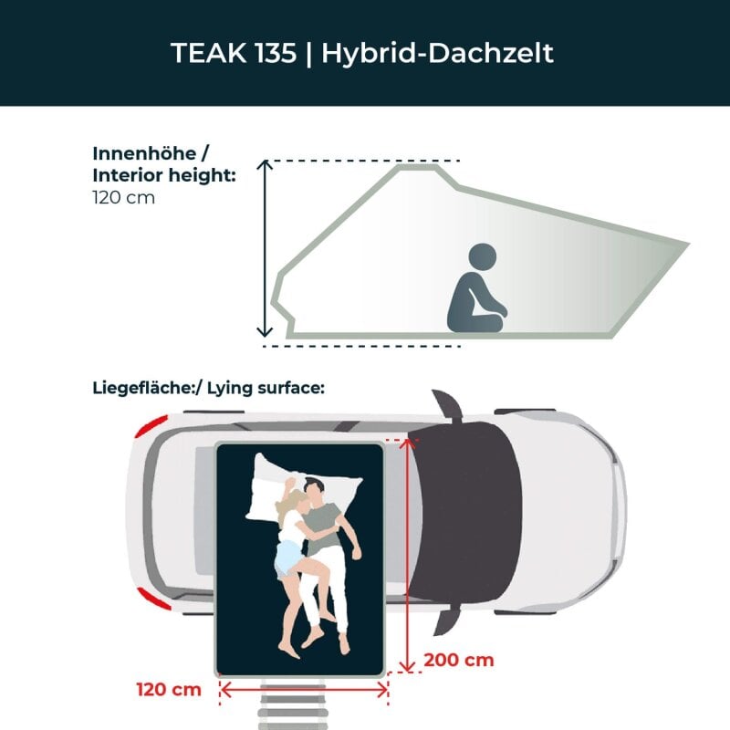 Laden Sie das Bild in Galerie -Viewer, Hybrid-Dachzelt TEAK 1.0 135 grau