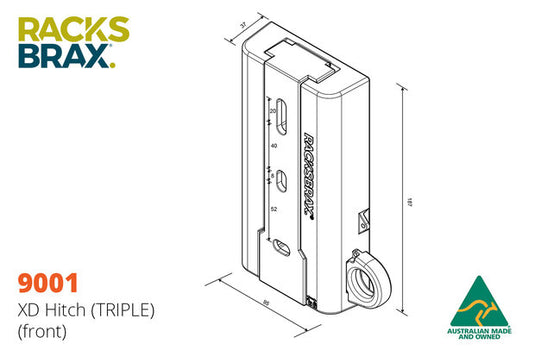 RACKSBRAX 9001 XD abschließbares Markisen-Schnellmontageset 100 - 120 mm. (3 Stück)