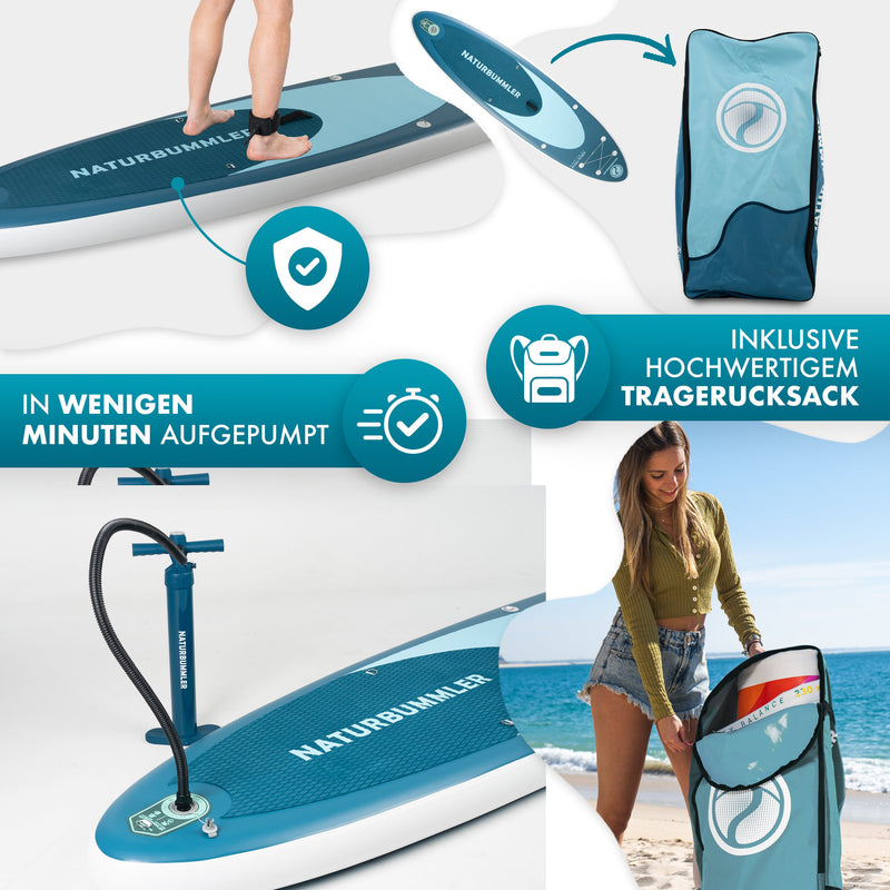Laden Sie das Bild in Galerie -Viewer, Naturbummler SUP Bundle XL – Komplett-Paket für Stand-up-Paddling
