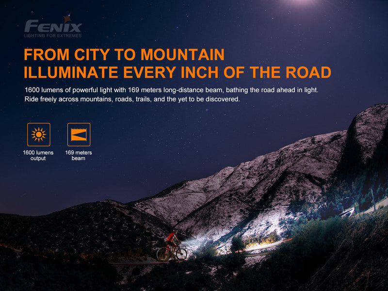 Laden Sie das Bild in Galerie -Viewer, SET, Limitierte Promotion 2025 - Fenix BC26R ultrastarkes wiederaufladbares Fahrradlicht, 1600 Lumen + GRATIS Fenix BC05R V2.0 Rücklicht, 15 Lumen
