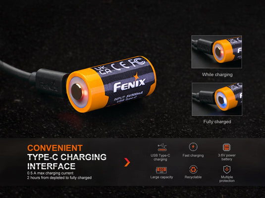 Fenix ARB-L16-800UP – Wiederaufladbarer USB-Akku (800 mAh)