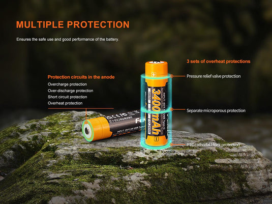 Fenix ARB-L18-3400U V3.0 - USB-Akku 18650 (3400 mAh, Version 3.0)