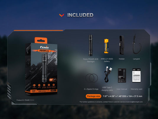 Fenix PD45R ACE Multi-Mode taktische Taschenlampe, 3200 Lumen