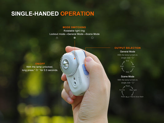 Fenix HL17R – kompakte Multifunktions-Stirnlampe mit Gestenerkennungsfunktion, 500 Lumen