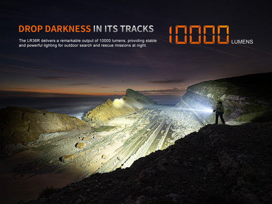 Fenix LR36R kompakte, leistungsstarke Suchlampe mit weißem Laserstrahl, 10000 Lumen