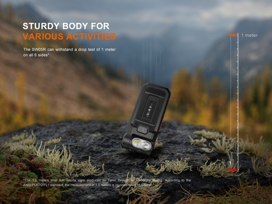 Fenix SW05R-RED kompakte Taschenlampe mit weißem und rotem Licht, 150 Lumen (Weißlicht)