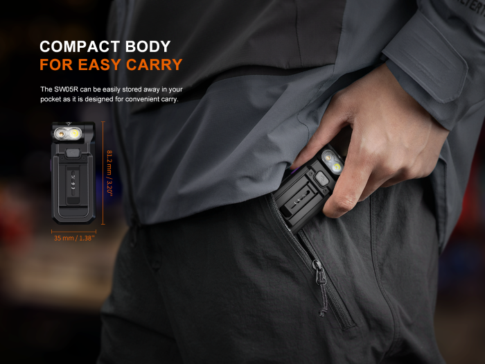 Laden Sie das Bild in Galerie -Viewer, Fenix SW05R-UV kompakte Taschenlampe mit weißem Licht und starkem UV-Licht, 150 Lumen (Weißlicht)
