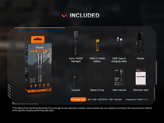 Fenix TK30R Taktische Taschenlampe mit weißem Laser, 500 Lumen Weißlicht