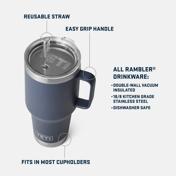 Laden Sie das Bild in Galerie -Viewer, YETI Rambler® 35 oz (1 l) Trinkbecher Mit Trinkhalmdeckel
