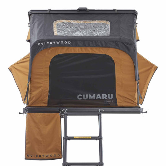 Alu-Hartschalen-Dachzelt CUMARU UP 145 goldbraun