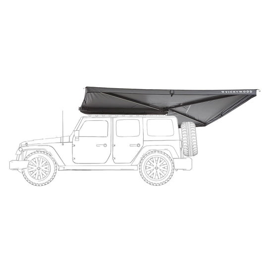 270° Markise LEAF freitragend grau